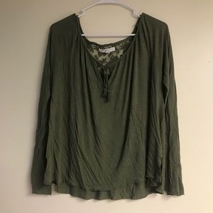 Aeropostale Army Green Flowy Top